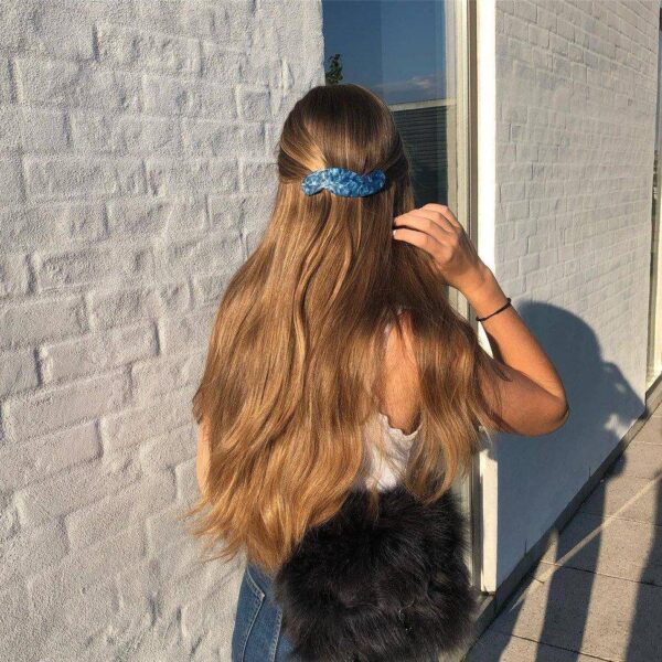 SOLID HAIR BARETTE - BLUE