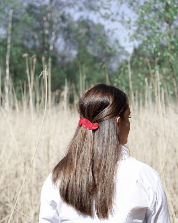 SOLID HAIR BARETTE - RED