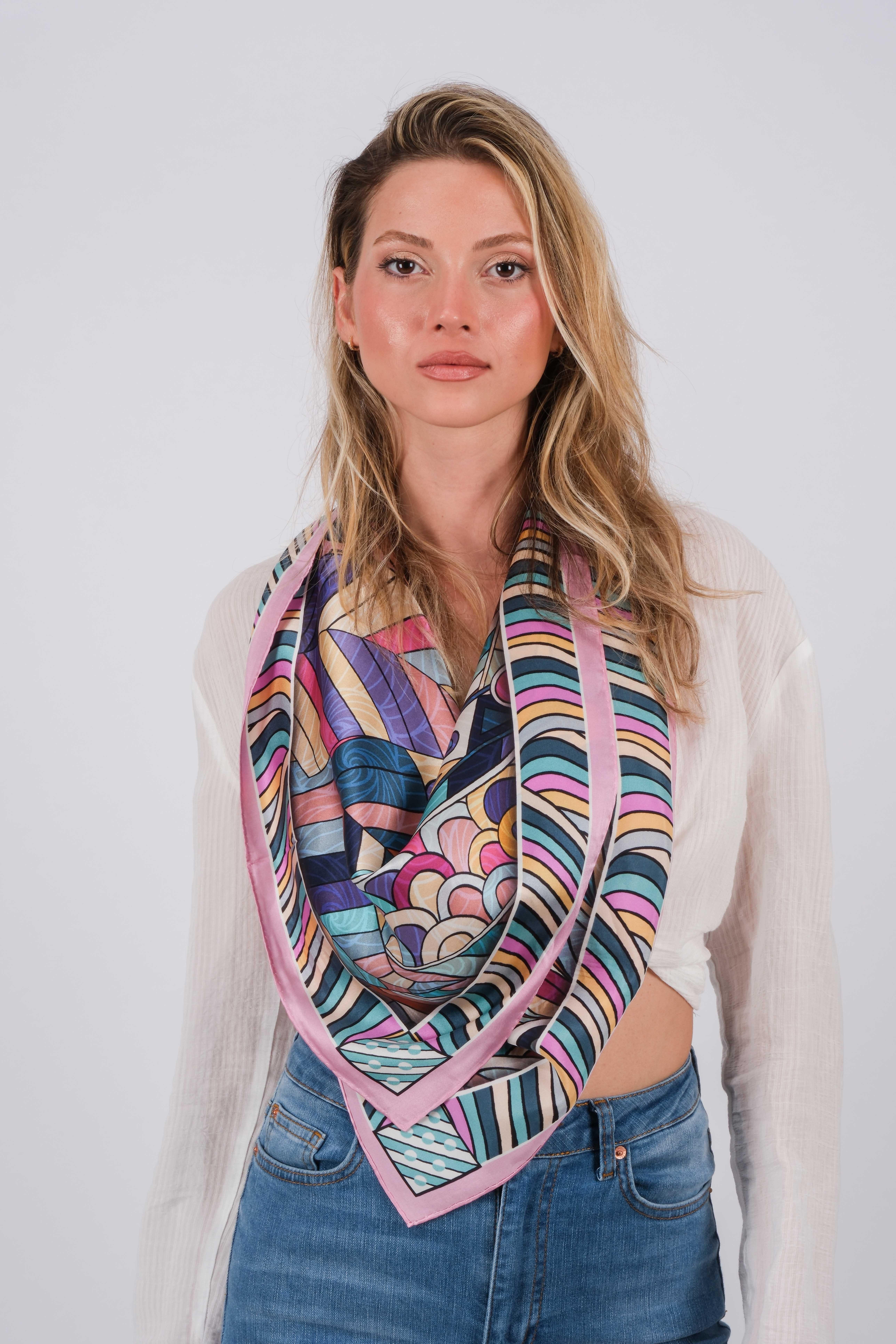 Silk Scarf Pink 94x94